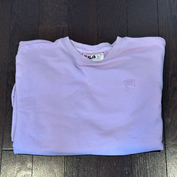 ⚡️2/$25⚡️Fila Women's Lilac Purple Crew Neck Cotton Sweater Hidden Pockets | M/L - Picture 5 of 12